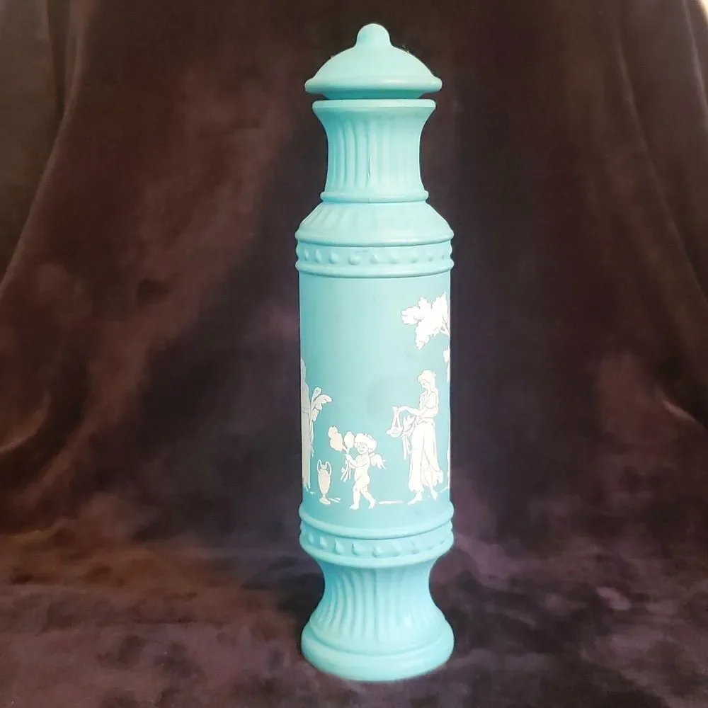 Vintage Avon Imitation Wedgwood Jasperware Greek Goddess Bottle Decanter 1970s